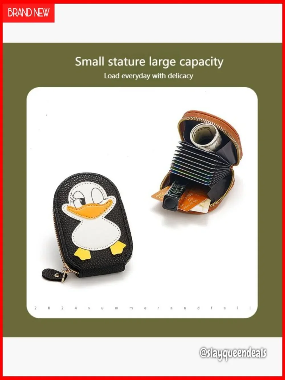 RFID Blocking Leather Card Holder with Zipper Closure, Compact Design